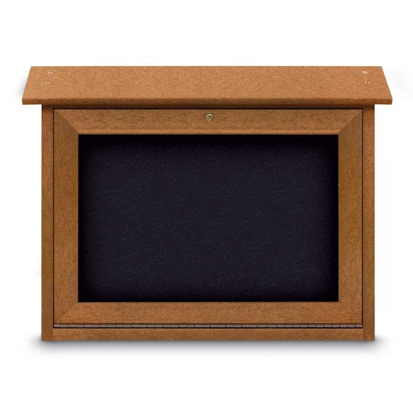 Outdoor Enclosed Combo Board, 48"x36", Black Frame/Green & Surf